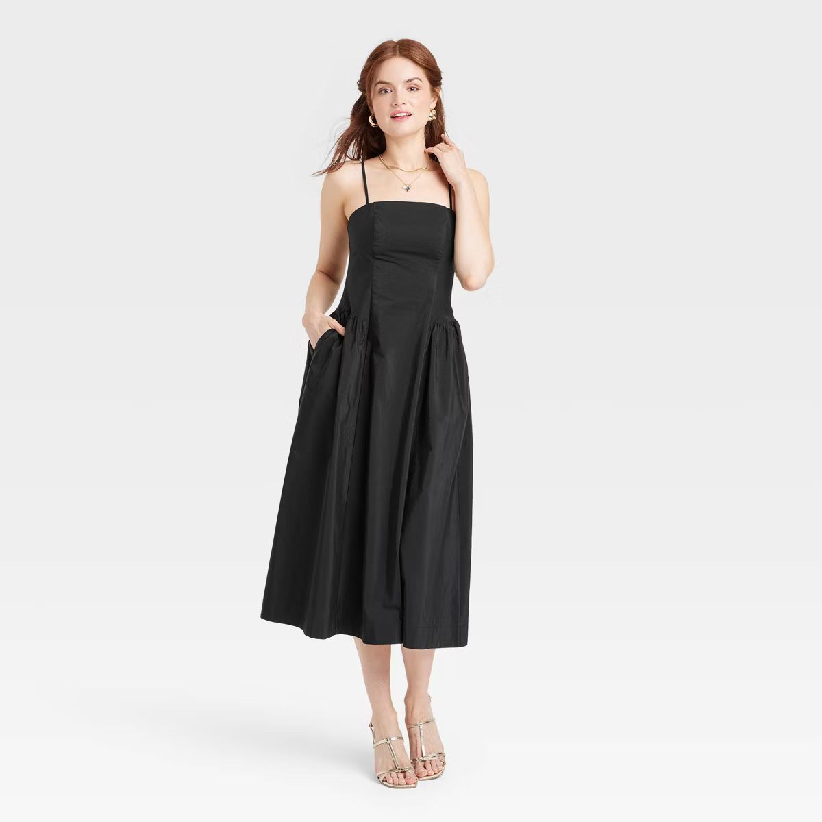 Women's Dropped Waist Midi A-Line Dress - A New Day™ | Target