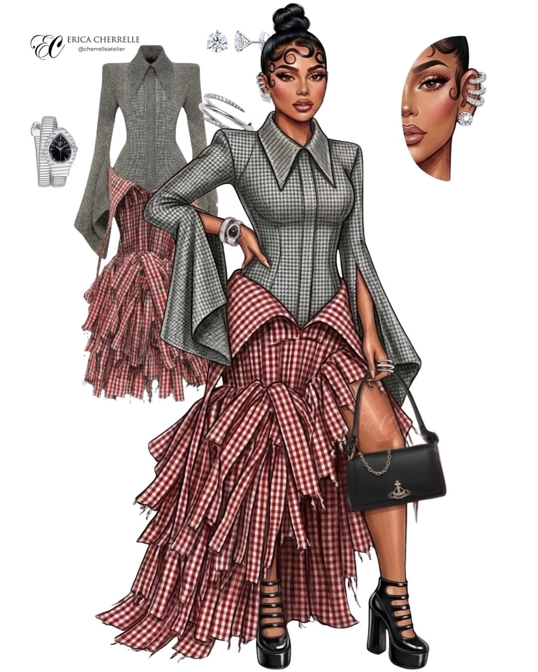 Check Please ✔️

High-fashion meets high-contrast. 🏁❤ This mix of structured houndstooth and ruffled gingham is a masterclass in pattern clashing for the bold.

Ready to stop playing it safe and start making a statement? Tap the link in my bio to book your custom styling experience and let’s redefine your signature look! ✨

✔️ DM/Email for styling services
•
• Product Links in Bio 🔗 
• Save this post for future inspo
Follow @cherrelleatelier on IG for daily outfit inspiration

#virtualstylist  #patternmixing #mixedpatterns #FashionStylist #personalstylist

#LTKootd #LTKSeasonal #LTKMothersDay