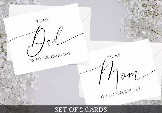 Wedding Day Cards Bundle Set of 2 to My Mom Card to My Dad | Etsy | Etsy (US)