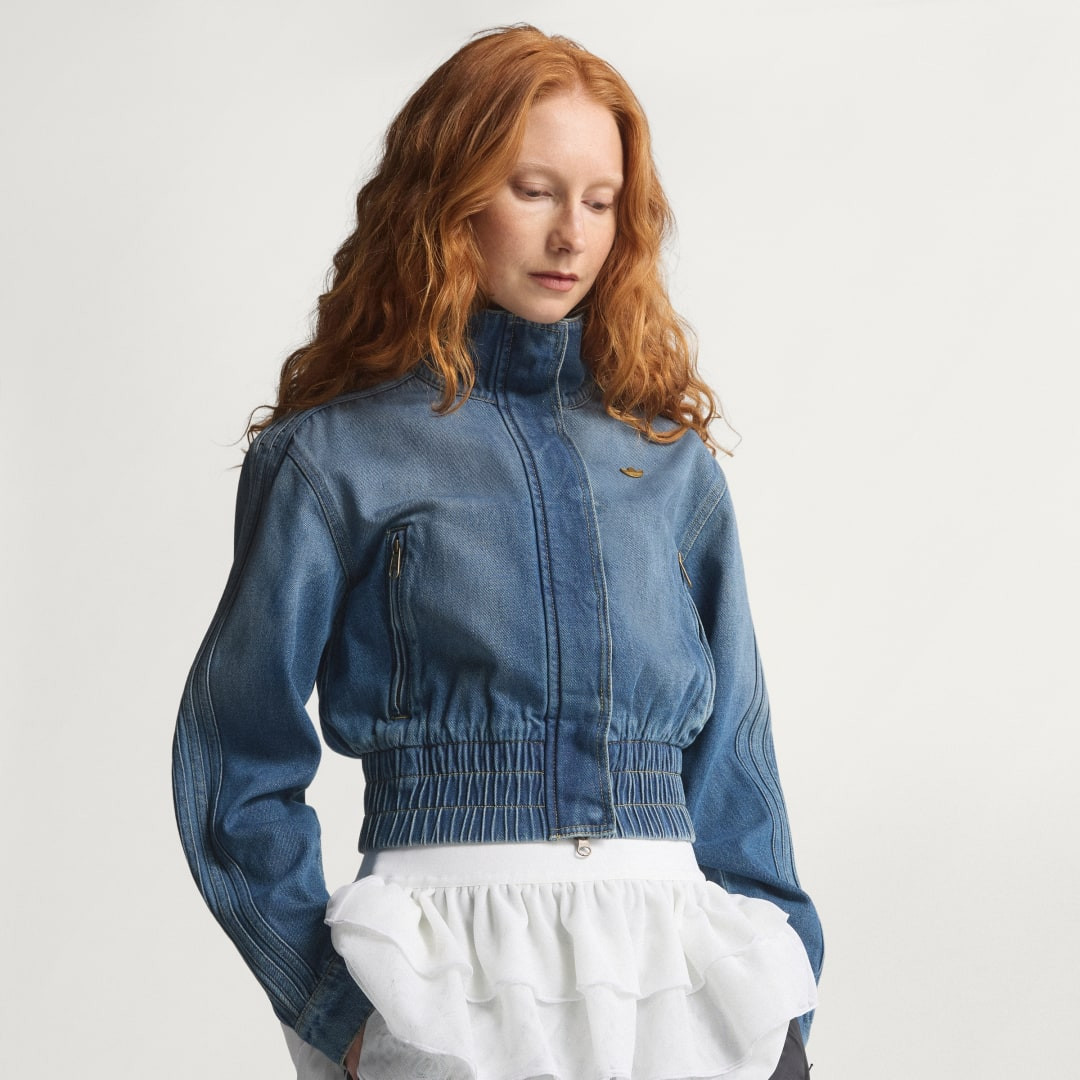 adidas DENIM TRACKTOP Medium Vintage Denim S - Womens Originals Jackets | adidas (US)
