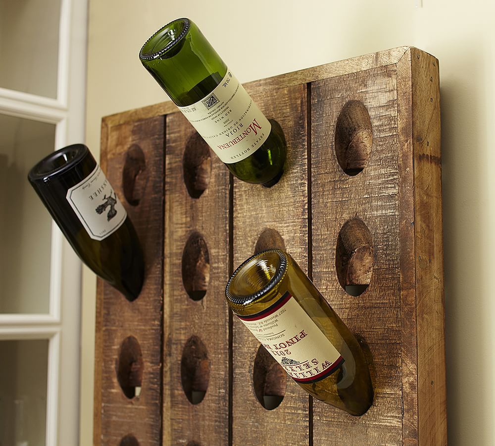 Decorative French Wine Bottle Riddling Wall Rack | Pottery Barn (US)