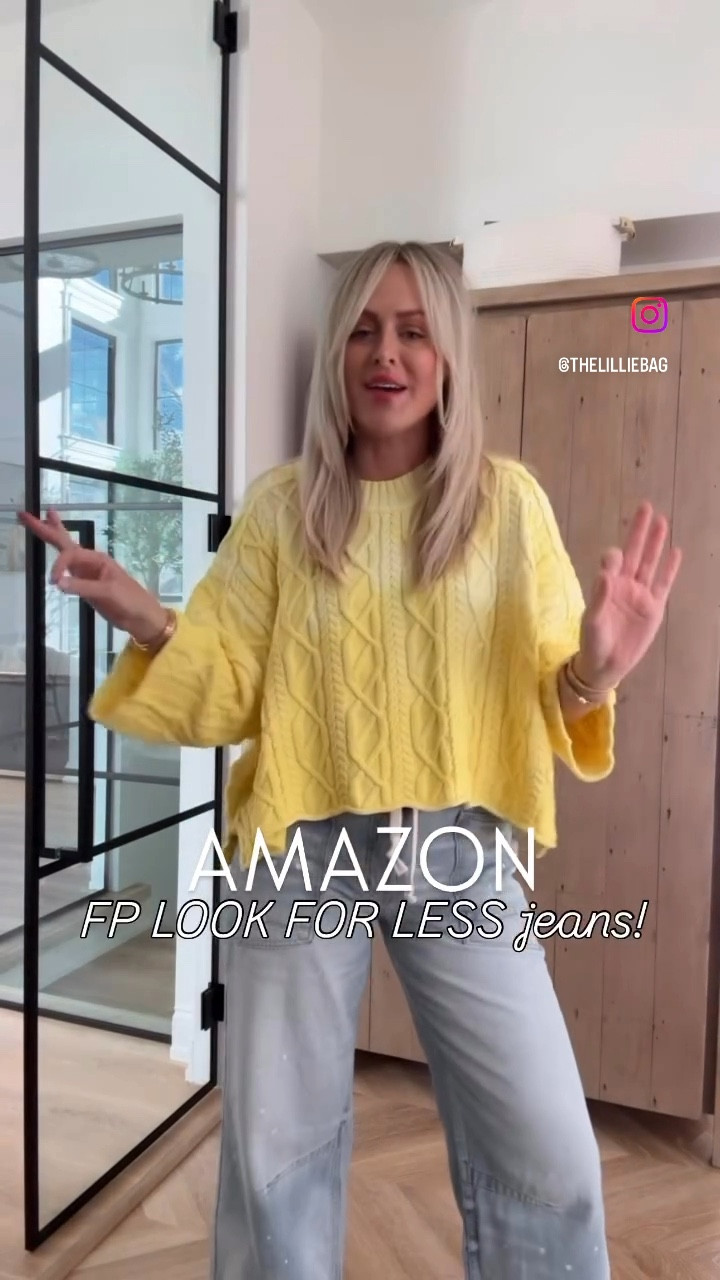 RUN! The best look for less I have found YET! These Amazon jeans are identical to my fave FP pair! I did medium and they come in 5 washes so I grabbed the  white too! Top I’m in small. ☀️ 

Spring style. Amazon fashion. Look for less. Baggy jeans. Tie jeans. Spring trends. 

#LTKWatchNow #LTKOver40 #LTKStyleTip