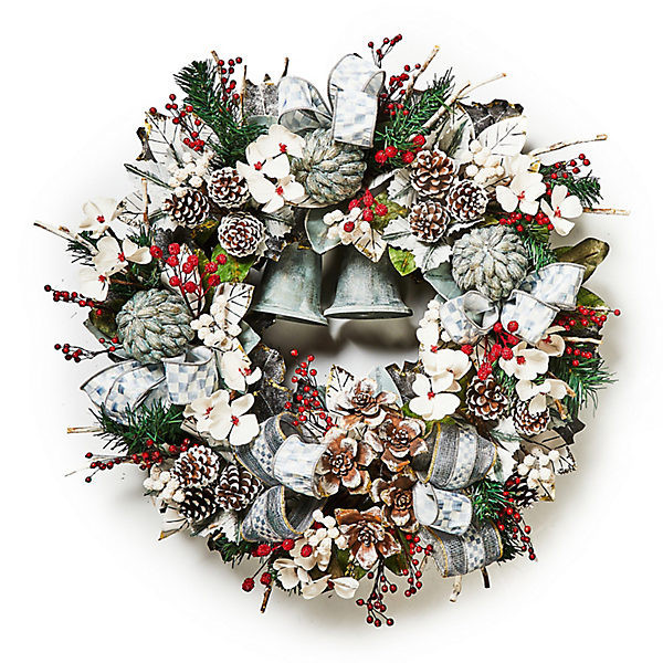 MacKenzie-Childs Farmhouse Sterling Holiday 30" Wreath | MacKenzie-Childs