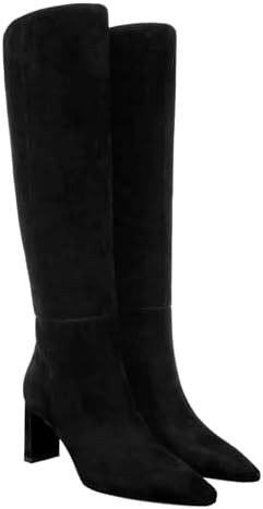 Coutgo Womens Knee High Boots Closed Pointed Toe Chunky Heel Tall Boots Side Zipper Fall Dress Bo... | Amazon (US)