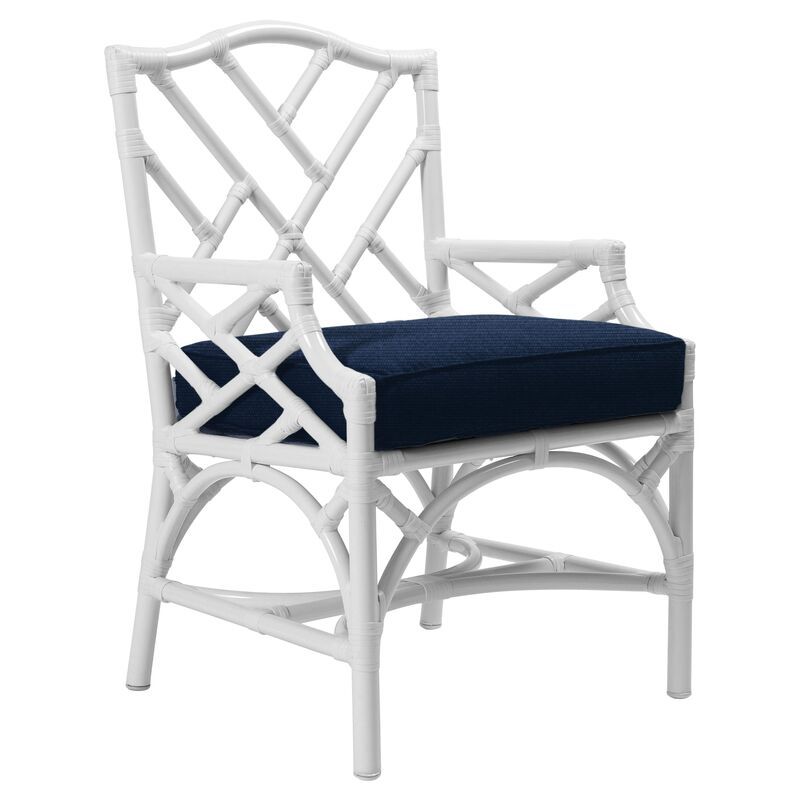 Chippendale Outdoor Armchair, Navy Sunbrella | One Kings Lane