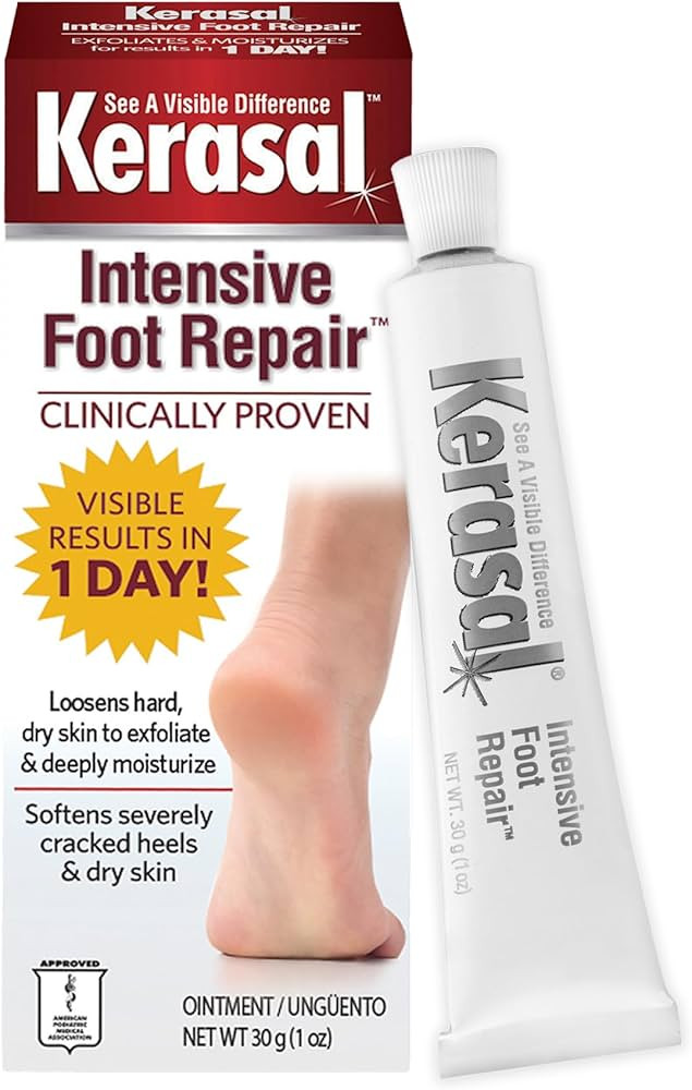 Kerasal Intensive Foot Repair, Skin Healing Ointment for Cracked Heels and Dry Feet, 1 Oz | Amazon (US)