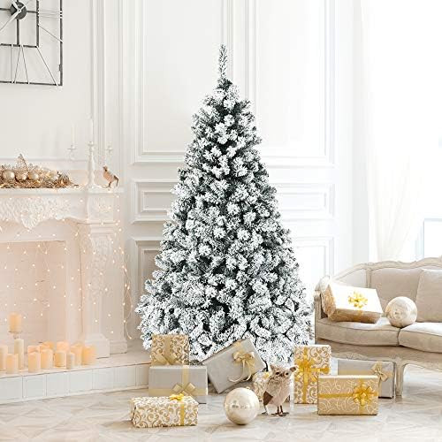 DORTALA Sapin de Noël pré-éclairé de 1,8 m avec support en métal | Amazon (CA)
