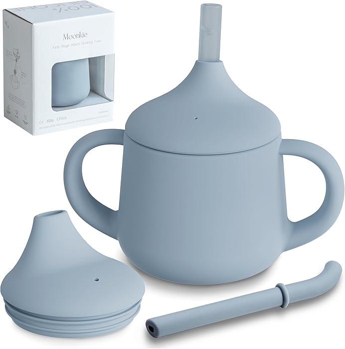 Moonkie Silicone Baby Sippy Cups | 3 Stages Training Cup Straw Cup for Infants Toddlers and Kid |... | Amazon (US)