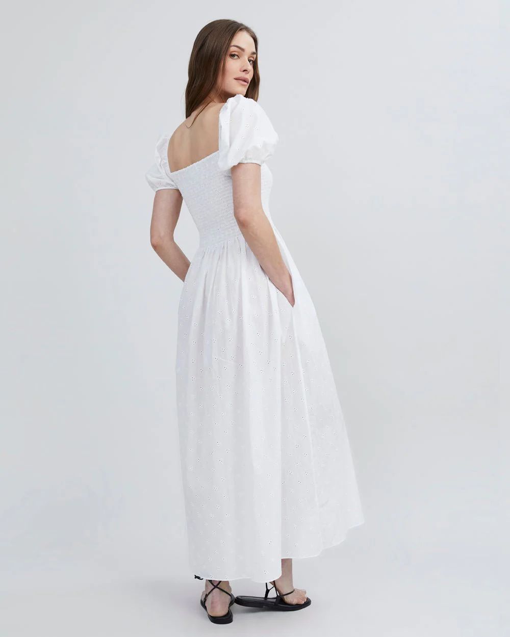 The Eyelet Corrina Dress in Optic White | Solid & Striped
