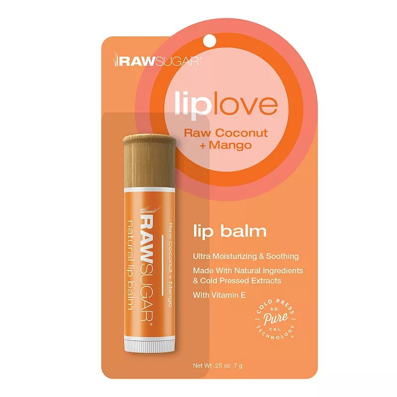 Raw Sugar Living Natural Lip Balm - Raw Coconut + Mango, Size: .25Oz | Kohl's