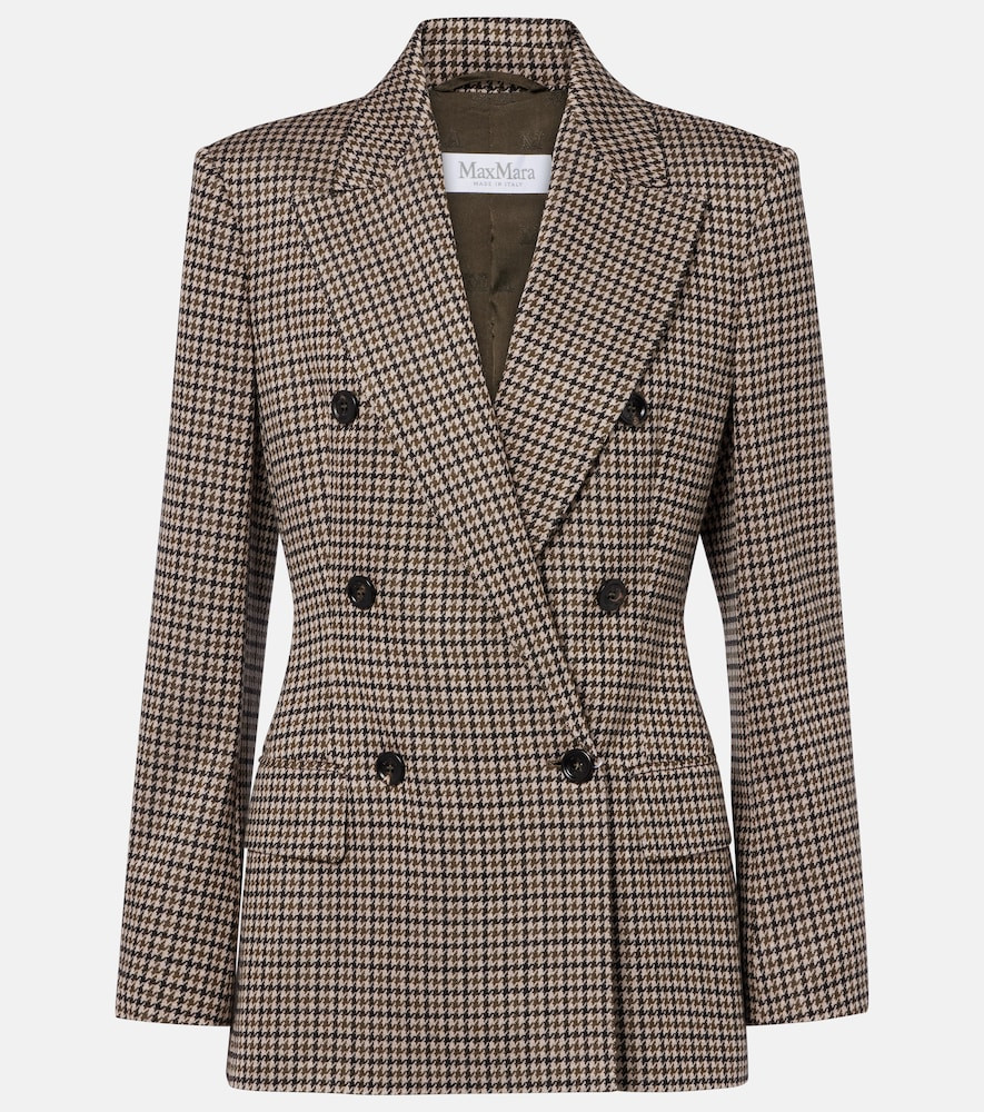 Max Mara Houndstooth double-breasted blazer | Mytheresa (UK)