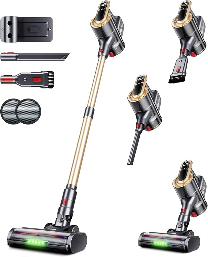 RENDOW Cordless Vacuum Cleaner, 550W 45Kpa 65Mins Vacuum Cleaners for Home, Self-Standing Cordles... | Amazon (US)