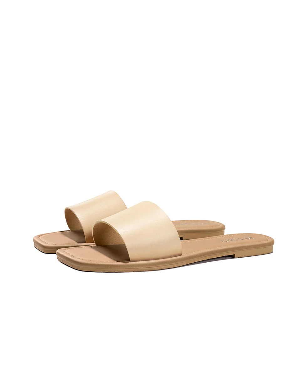 Leia | Classic Wide Strap Slides | Fitory Footwear US