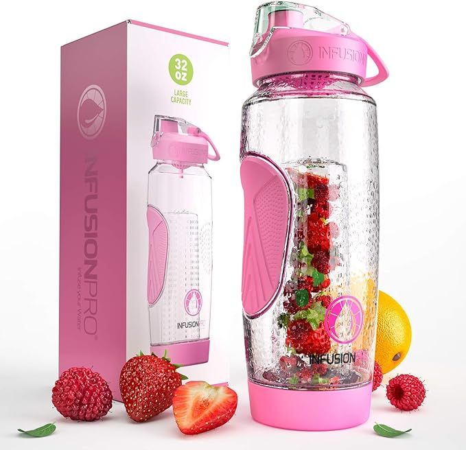 Infusion Pro 32 oz Infuser Water Bottle With Fruit Infuser - Insulated Sleeve & Fruit Infused Wat... | Amazon (US)