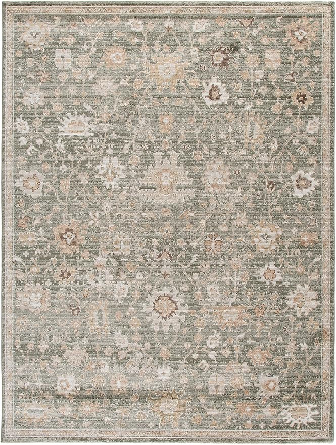 SAFAVIEH Area Rug 8x10 - Hazel Collection - Large - Traditional Design, Green & Beige, Non-Sheddi... | Amazon (US)