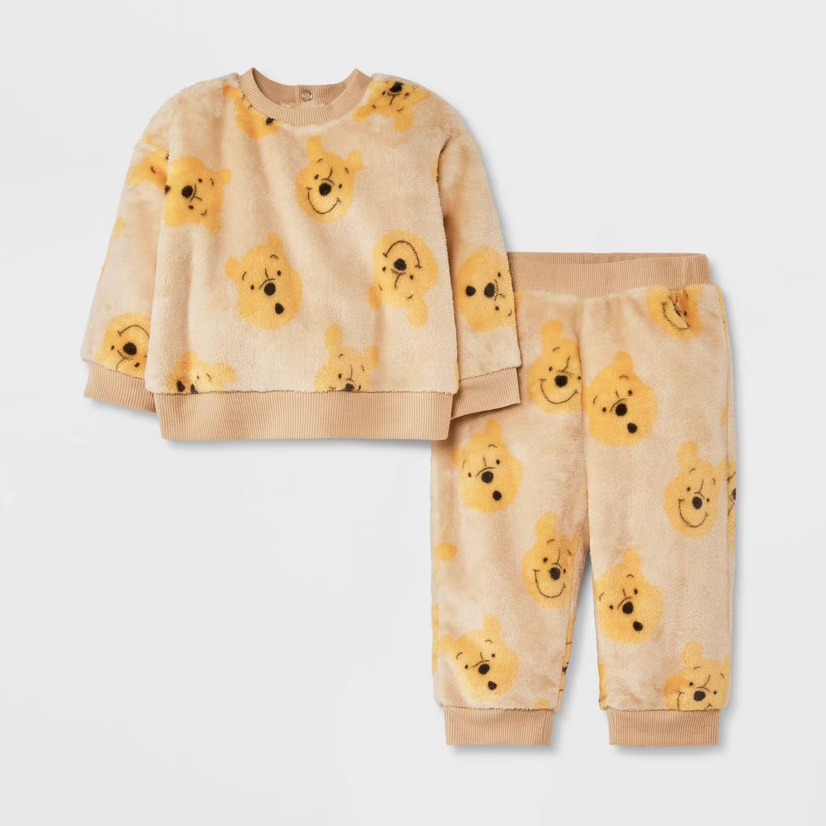 Baby Boys' Disney Winnie the Pooh Cozy Fleece Pullover and Pants Set - Yellow | Target