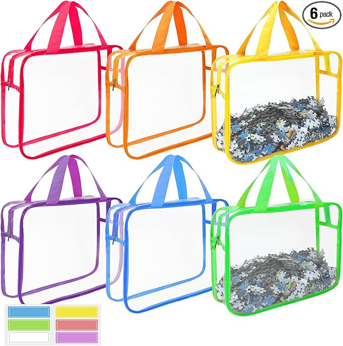 6PCS Toy Storage Bags, Toy Storage Bags With Zipper, Clear Toy Storage, Toy Bags for Storage, Toy... | Amazon (US)