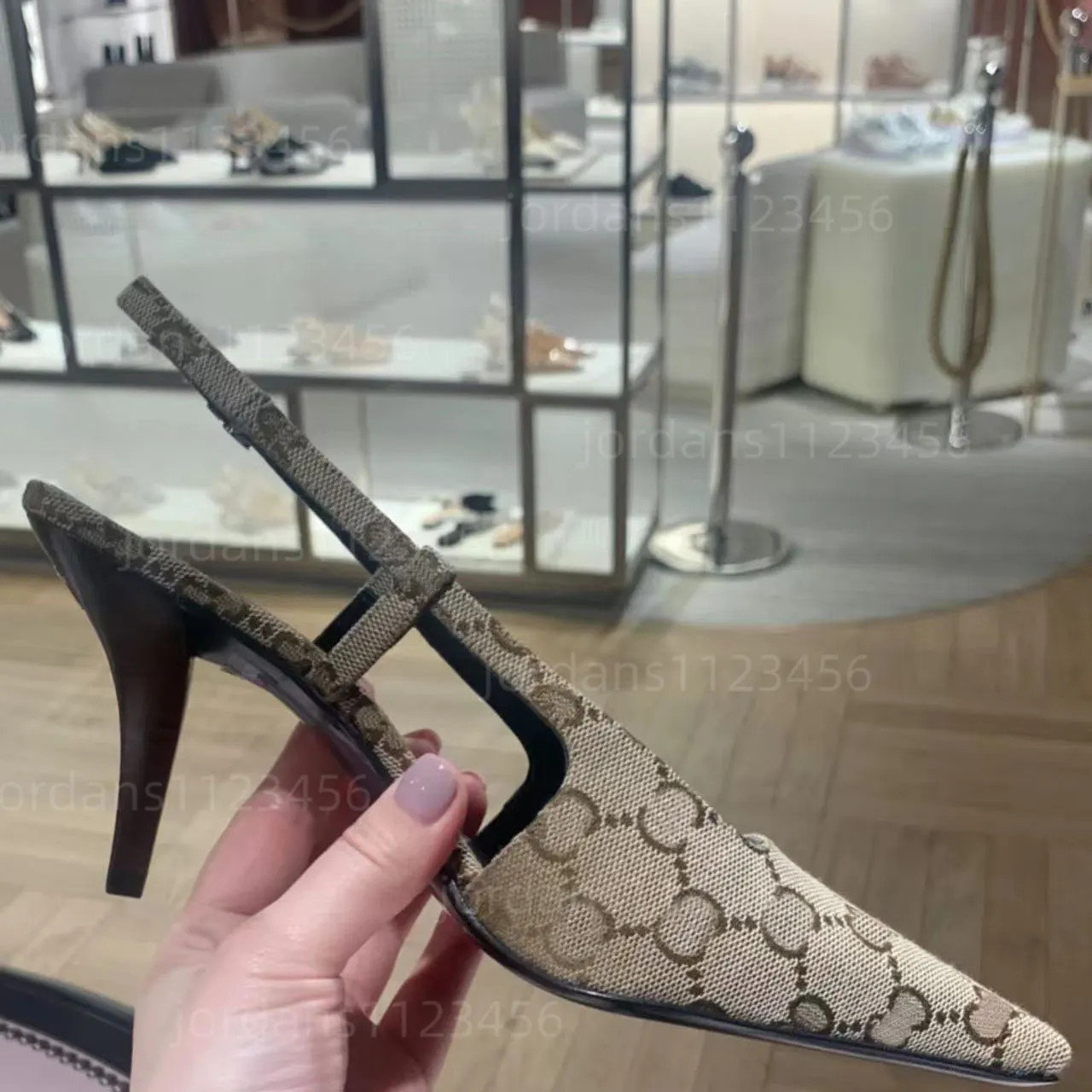 Slingbacks high heels women sandal genuine leather formal shoes designer sandals square toe ankle... | DHGate