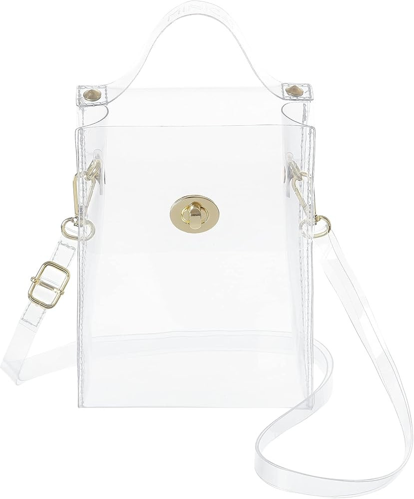 INICAT Clear Small Crossbody Bags Stadium Approved Cell Phone Jelly Purse Shoulder Bag For Women | Amazon (US)