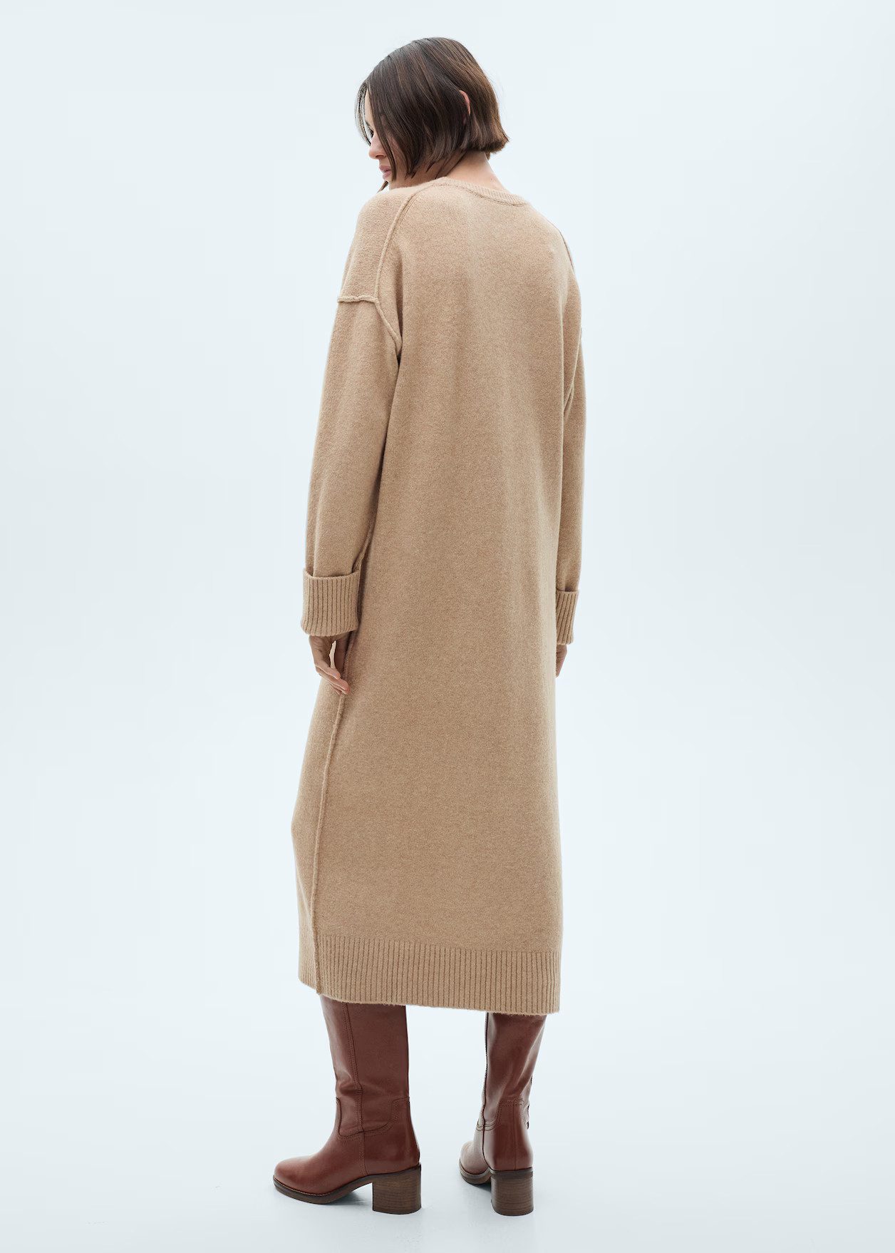 Knitted dress with ribbed finishes - Women | MANGO USA | Mango (US/MX/AU)