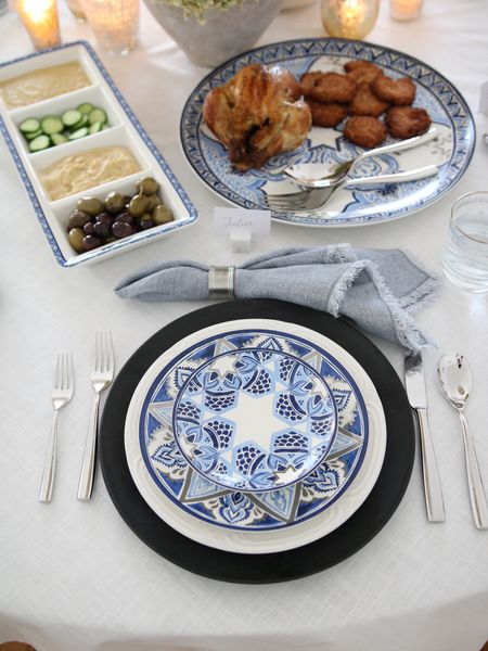 Hanukkah table, Hanukkah plates, pottery barn table setting 

#LTKHoliday #LTKhome #LTKSeasonal