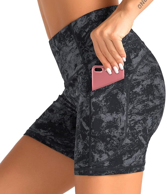 Dragon Fit High Waist Yoga Shorts for Women with 2 Side Pockets Tummy Control Running Home Workou... | Amazon (US)