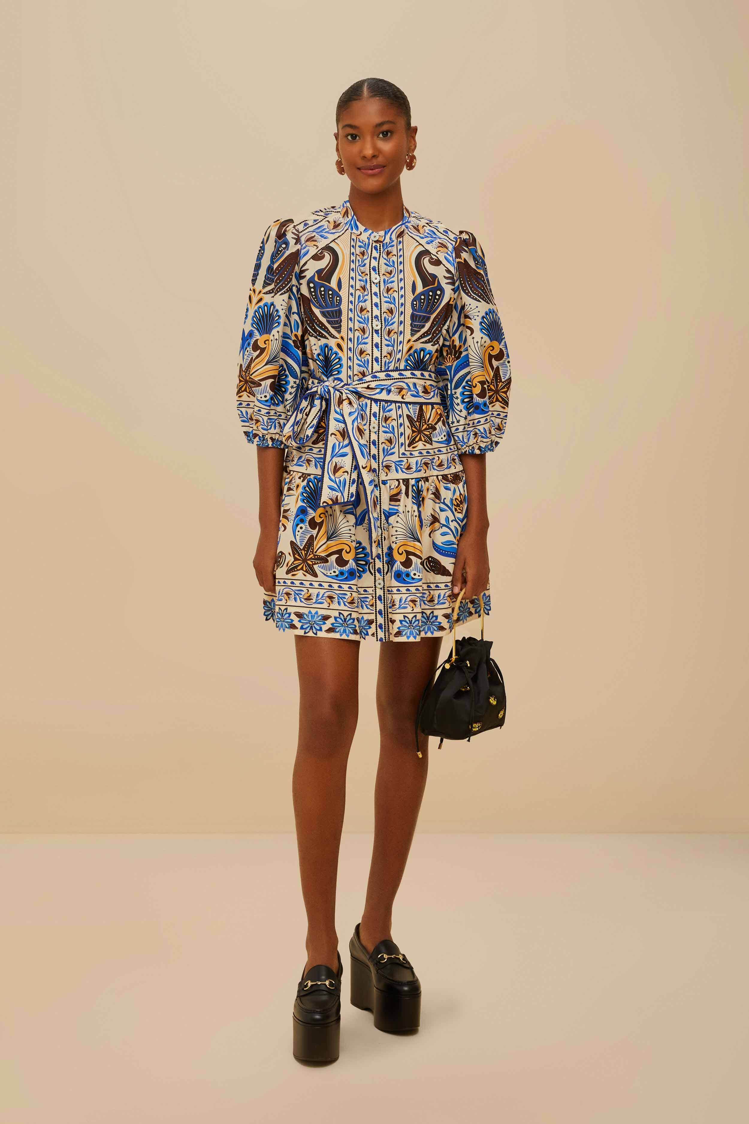 Sand Nature Land Organic Cotton Mini Dress | FarmRio (US)