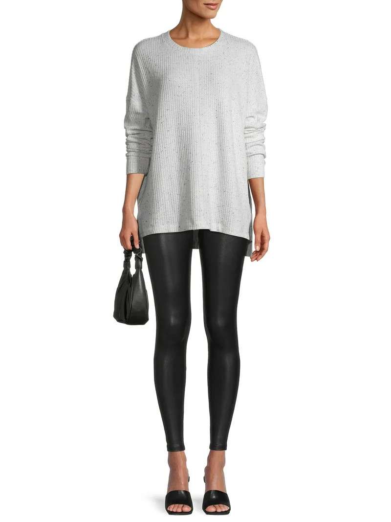 Time and Tru Women's Faux Leather Leggings, Full Length, Sizes XS-XXXL | Walmart (US)