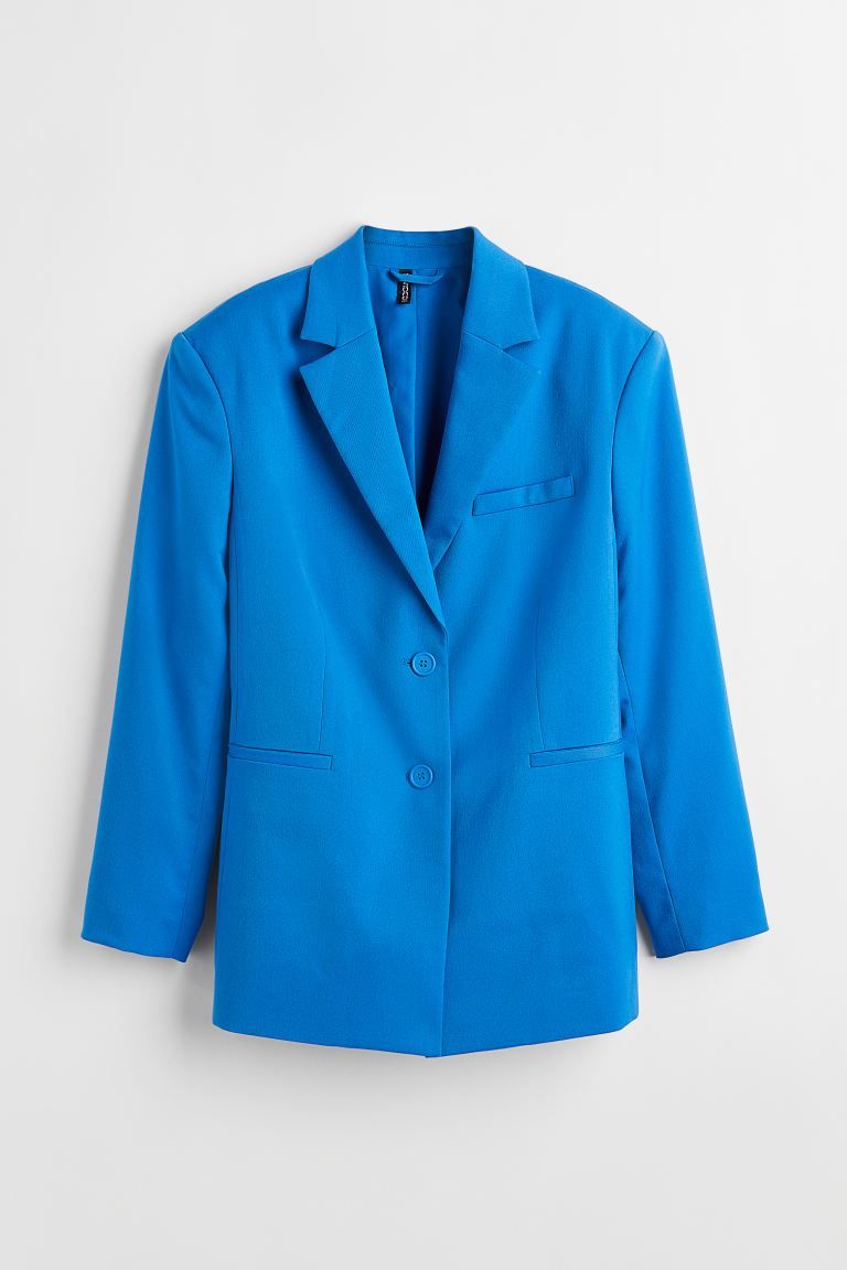 Conscious choice  New ArrivalLong, relaxed-fit jacket in woven fabric. Notched lapels, buttons at... | H&M (US + CA)