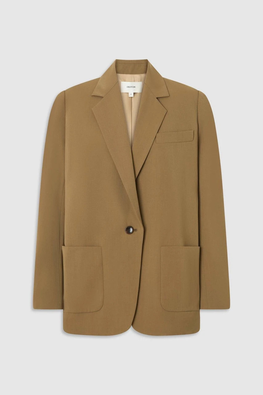 Single Breasted Blazer Dark Rye | Oroton