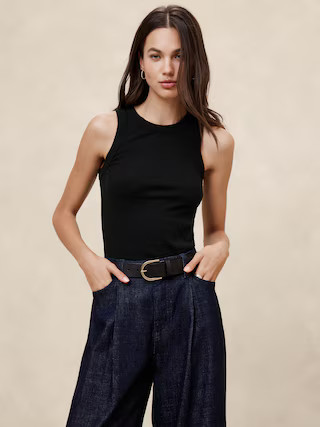 Ribbed Racer Tank | Banana Republic Factory