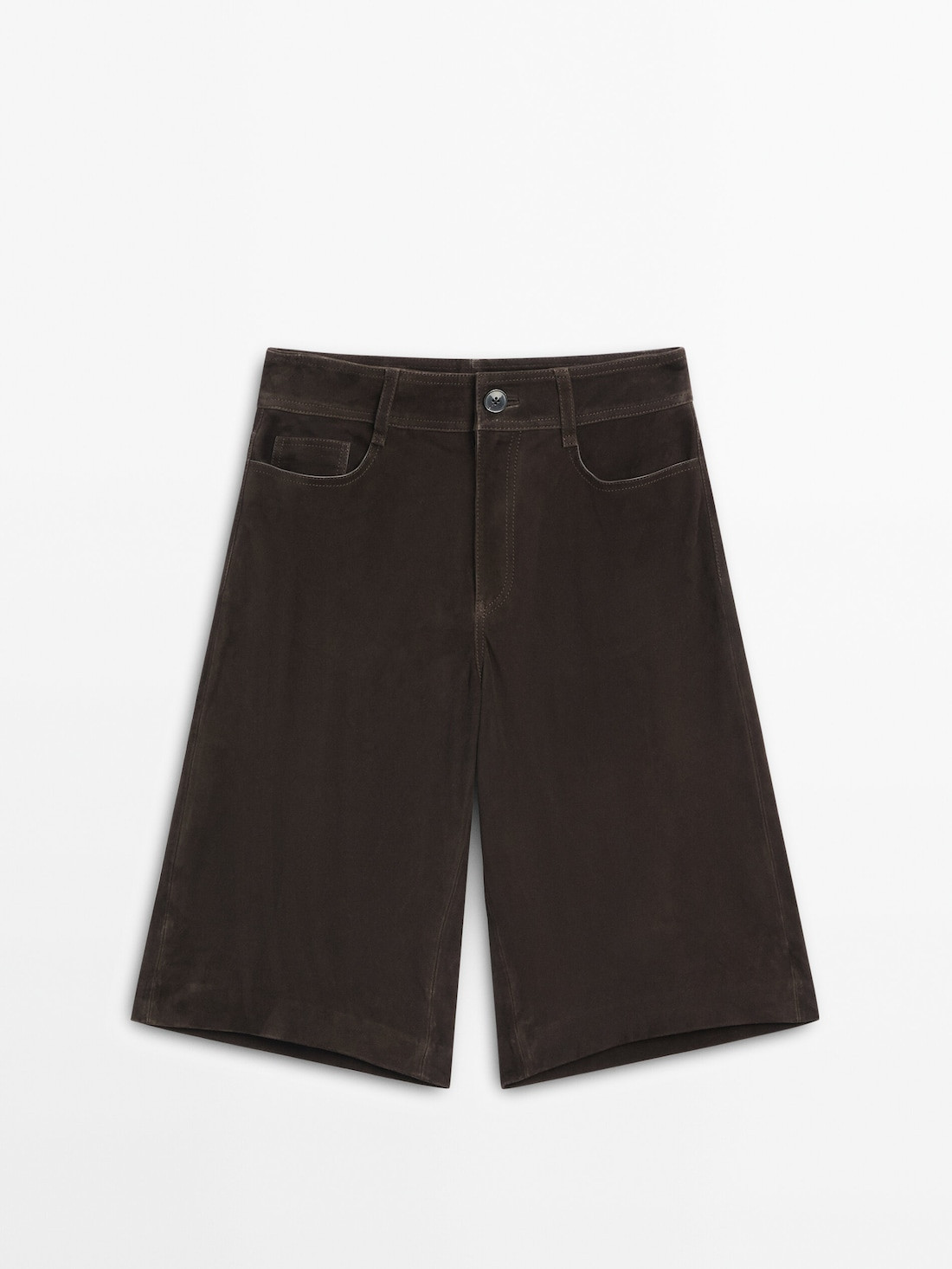 Suede leather Bermuda shorts | Massimo Dutti US