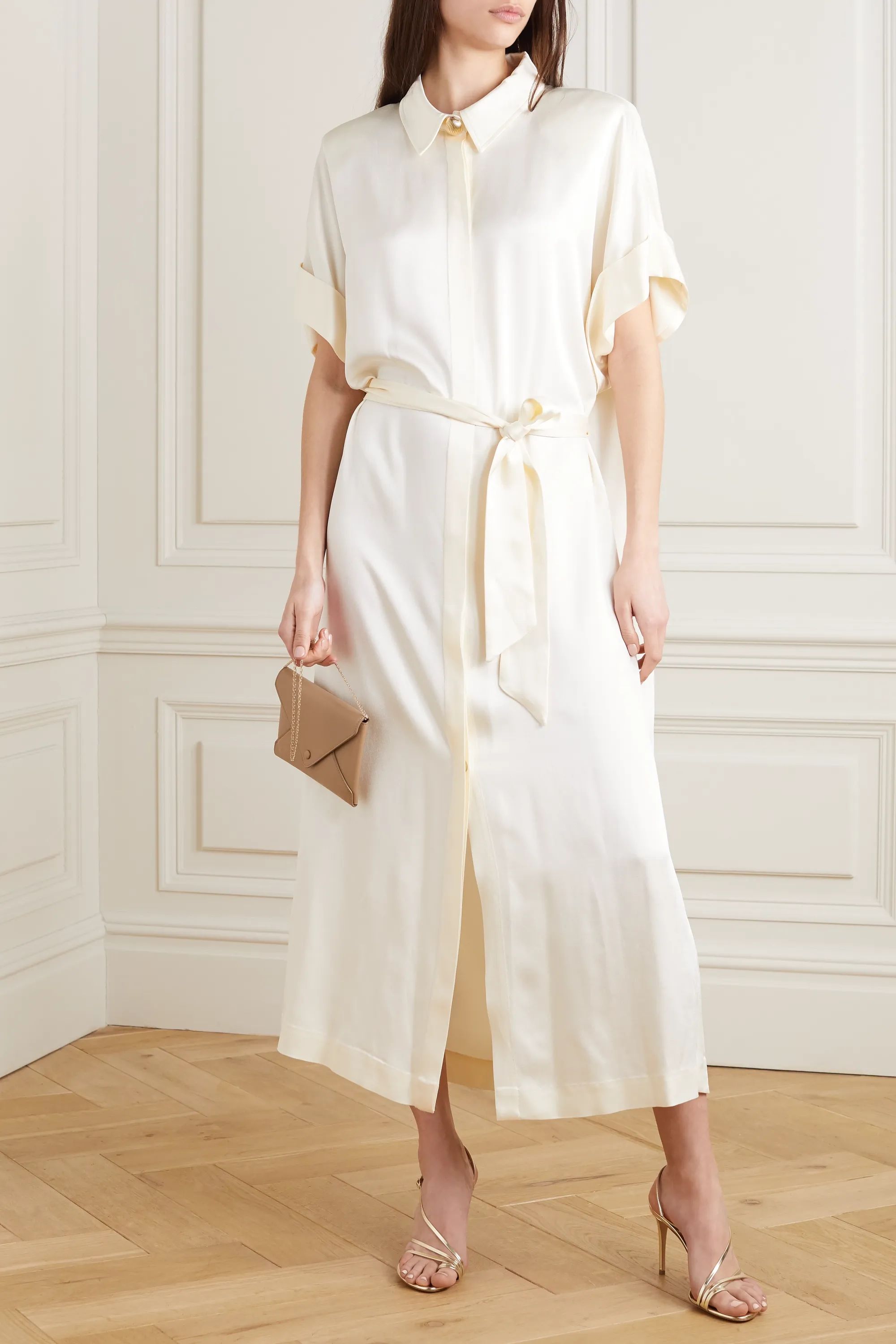 Constance belted satin maxi shirt dress | NET-A-PORTER (UK & EU)