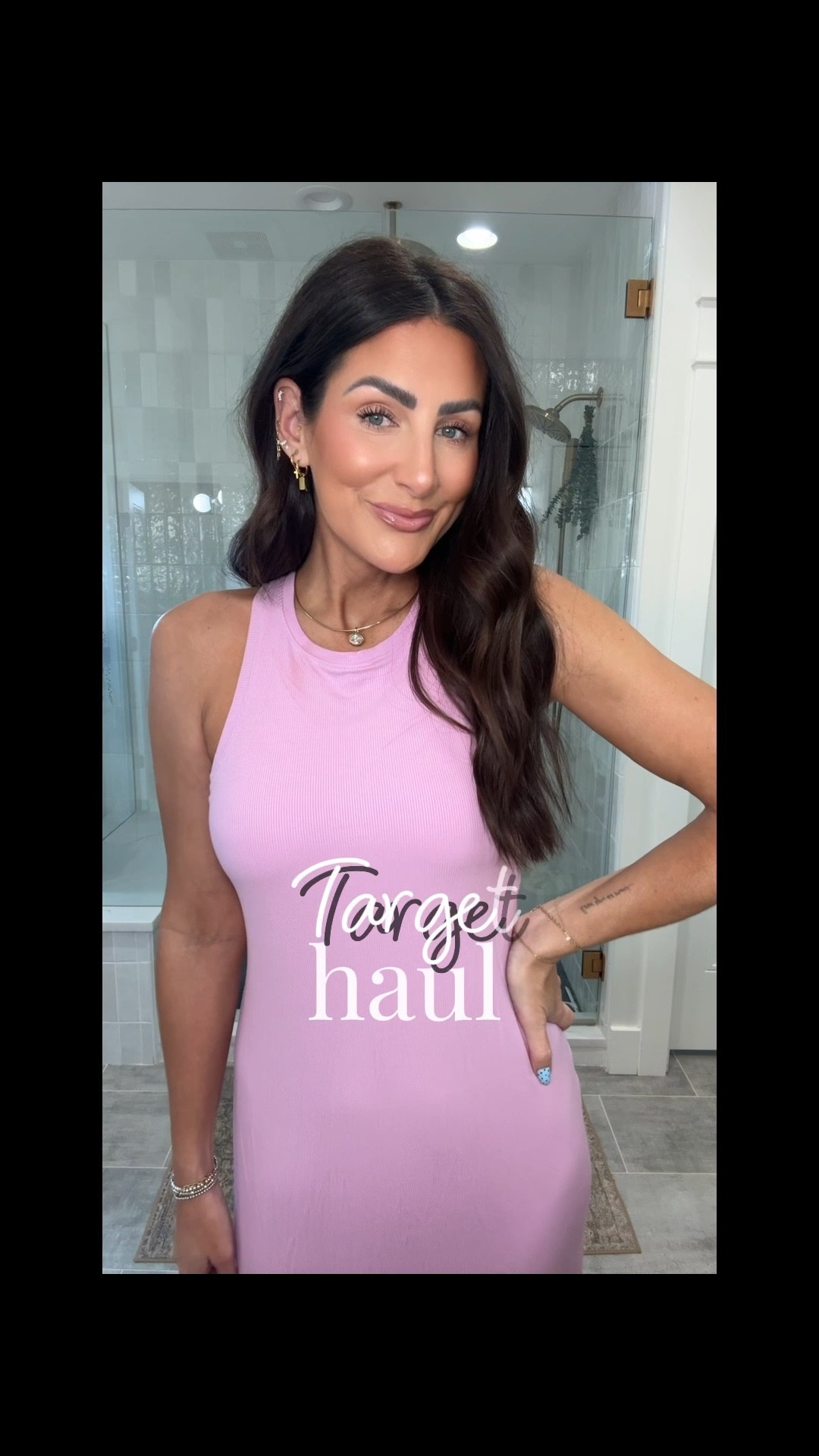 Pink dress: small 
Black + brown tanks: small 
Athletic set: medium top + small bottoms 
Midi dresses: run big! That is a small on me I could size down for sure 
Swim: tts 
Levi skirt: tts 
Levi jeans: sized up one size (to a 28) 
Dark wash Abercrombie jeans: tts 
Pink jacket: small 

#LTKOver40 #LTKTall