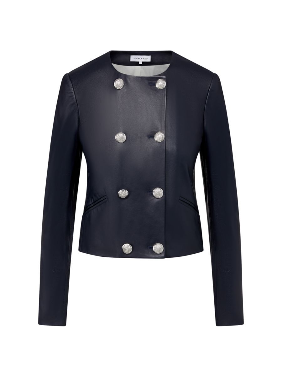 Winslow Round Neck Leather Jacket | Saks Fifth Avenue