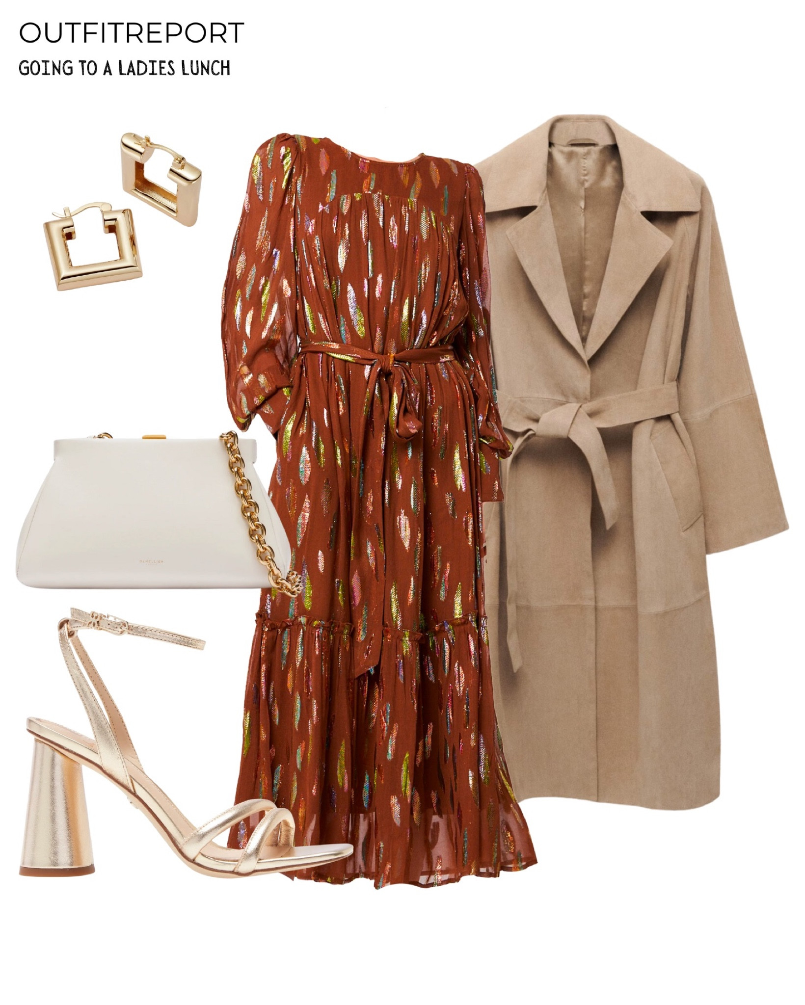 Maxi dress camel coat jacket gold sandals heels 

#LTKitbag #LTKshoecrush #LTKstyletip