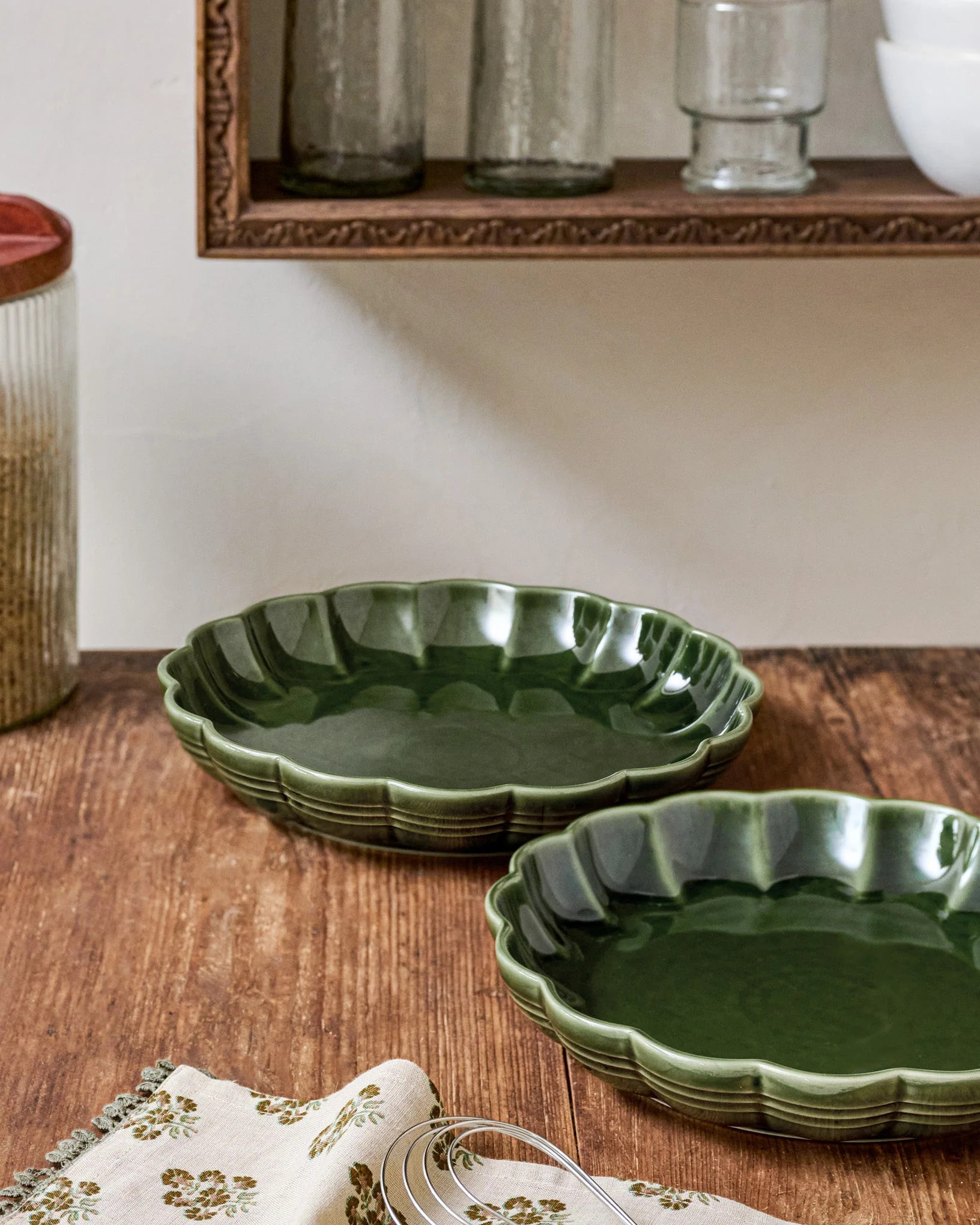 The Cottage Collection Forest Green Scalloped Baking Dish Set | Magnolia