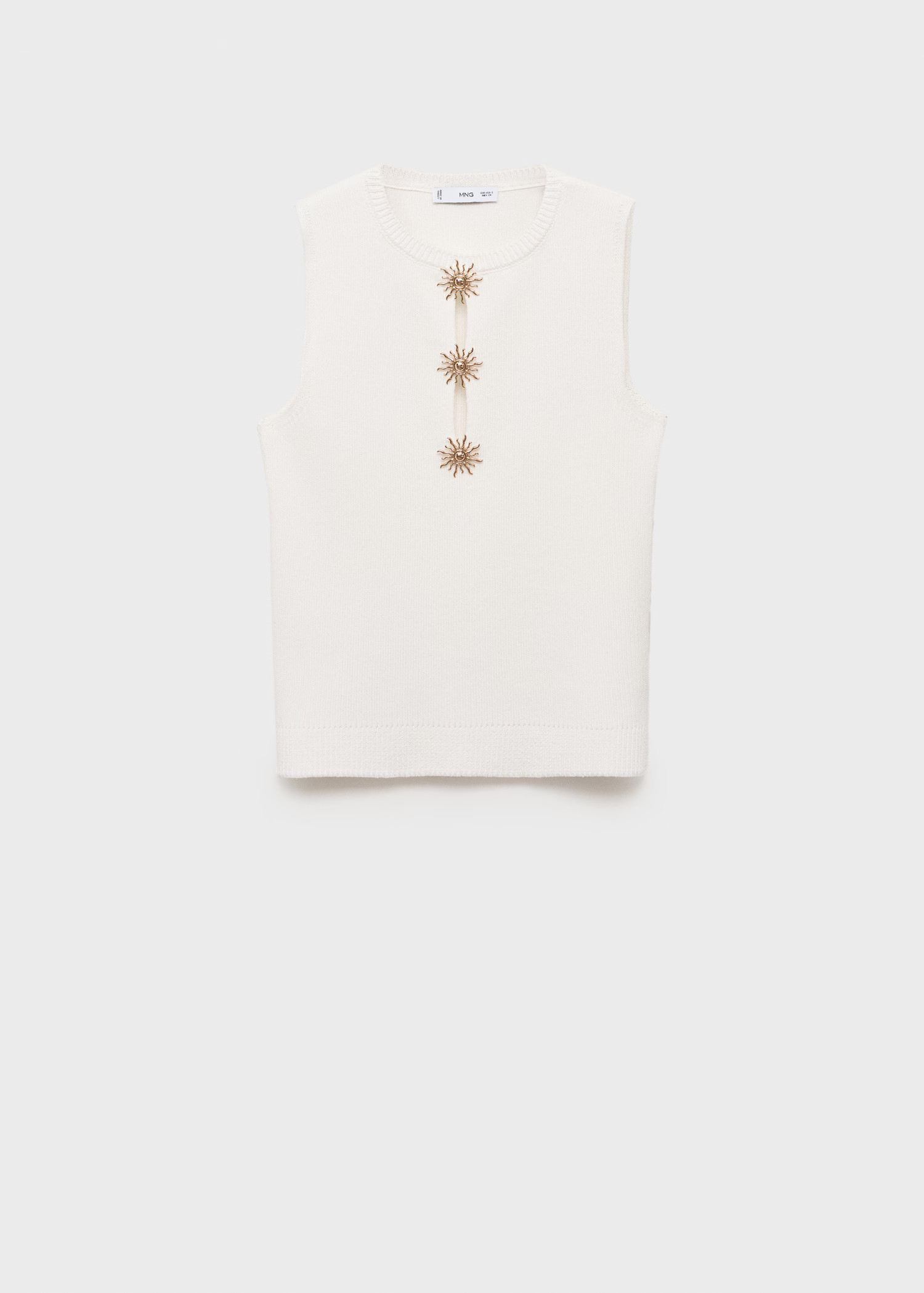 Knitted top with jewel buttons - Women | MANGO USA | Mango (US/MX/AU)