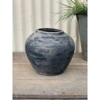 Large Vintage Black Grey Pot {C} | Free Shipping | Etsy (US)