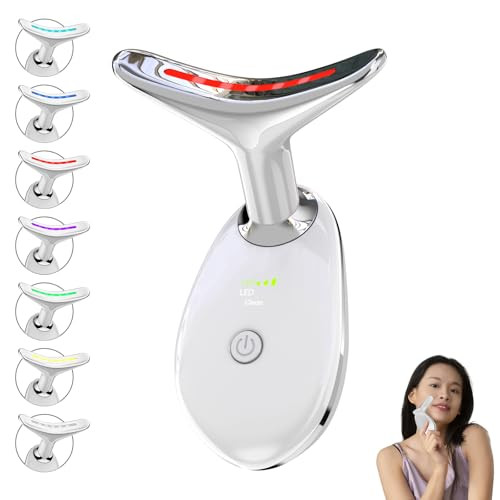 Red Light Therapy for Face, Floverkity LED Face Massager, RED Light Device, at-Home Face Tool for Skin Care (White,7 Light) | Amazon (US)