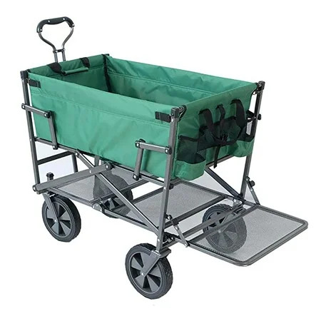 Mac Sports Double Decker Wagon: Green - Collapsible Outdoor Utility Garden Cart, 150 Lb Capacity, 32.5 x 17.5 x 10.5" | Walmart (US)