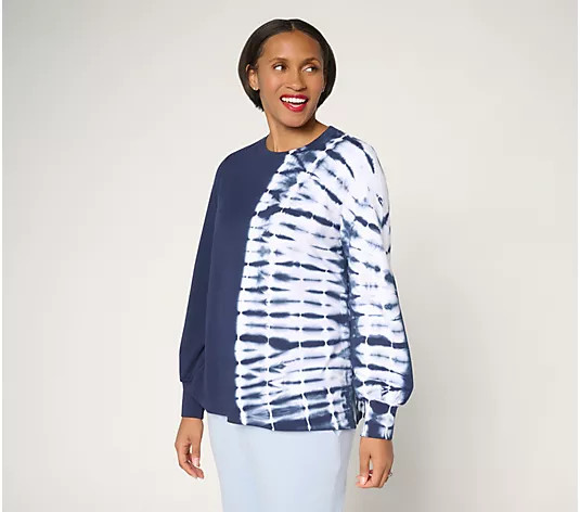 Make Your Selection: AnyBody French Terry Tie Dye Sweatshirt | QVC