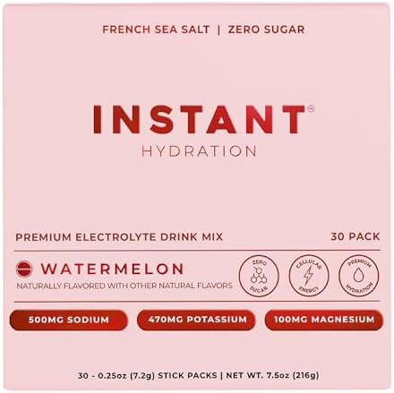 Instant Hydration Electrolytes Powder Packets - Watermelon Electrolyte Drink Mix - Zero Sugar - K... | Amazon (US)