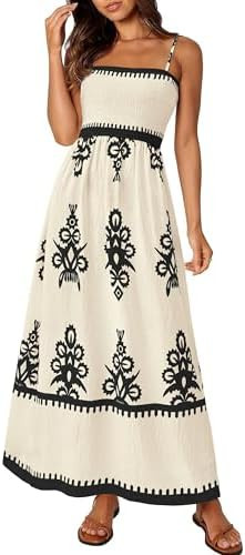 PRETTYGARDEN Summer Dress for Women 2026 Floral Sundress Spaghetti Strap Flowy Beach Vacation Boh... | Amazon (CA)