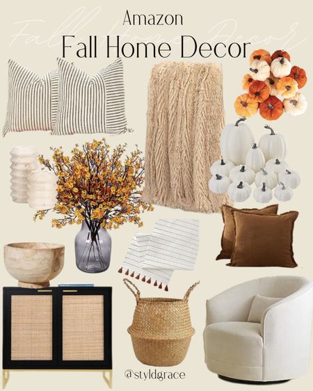 Amazon Fall Home Decor 

Fall living room decor, fall bedroom decor, faux pumpkins, velvet pumpkins, neutral throw blanket, fall pillows 

#LTKSeasonal #LTKFind #LTKhome