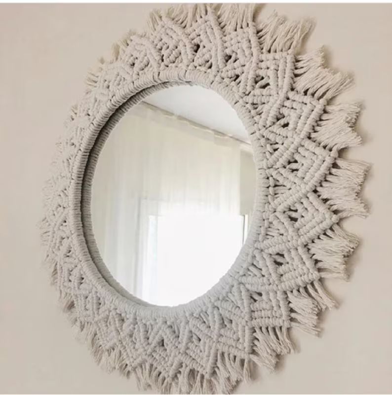 Large Boho Macrame Mirrors for Wall Decor Large Macrame | Etsy | Etsy (US)