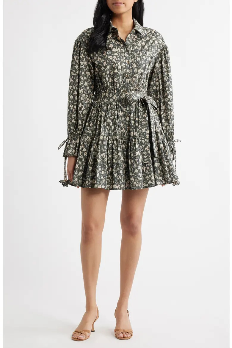 Floral Print Long Sleeve Cotton Shirtdress (Women) | Nordstrom | Nordstrom