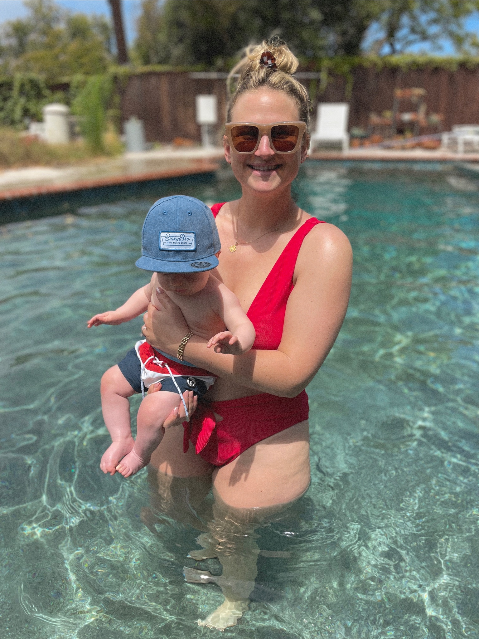 Completely obsessed with this 2 piece swimsuit! It’s great for postpartum mamas and meeps everything in with a cute little tie! 

#LTKbump #LTKcurves #LTKswim