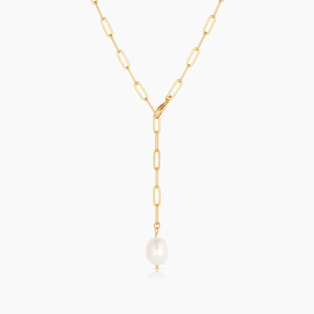 Lea Pearl Lariat Necklace | THATCH