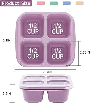 5 Pack Bento Lunch Box,4 Compartment Snack Containers,Divided Snack Box,Meal Prep Lunch Container... | Amazon (US)